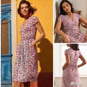 Boden NWT Lola jersey knit Floral Print V-Neck Dress